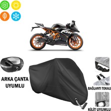 AUTOES Ktm 125 Rc Motosiklet Brandası Arka Çanta, Tokalı ve Kilit Uyumlu Siyah