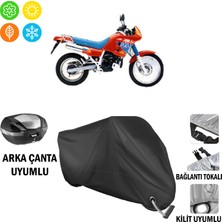 AUTOES Honda Nx 250 Motosiklet Brandası Arka Çanta, Tokalı ve Kilit Uyumlu Siyah