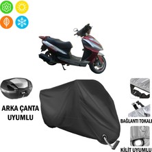 AUTOES Gomoto Frs 150 Motosiklet Brandası Arka Çanta, Tokalı ve Kilit Uyumlu Siyah