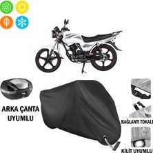 AUTOES Mondial 100 Mg Superboy Motosiklet Brandası Arka Çanta, Tokalı ve Kilit Uyumlu Siyah