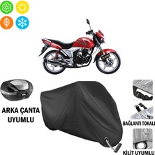 AUTOES Lifan LF150T-9R Motosiklet Brandası Arka Çanta, Tokalı ve Kilit Uyumlu Siyah