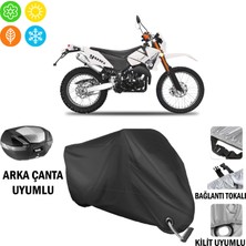 AUTOES Yuki Yk 250 Gy-7 Izci Motosiklet Brandası Arka Çanta, Tokalı ve Kilit Uyumlu Siyah