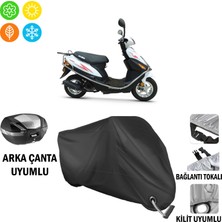 AUTOES Kuba Fighter 80 Motosiklet Brandası Arka Çanta, Tokalı ve Kilit Uyumlu Siyah
