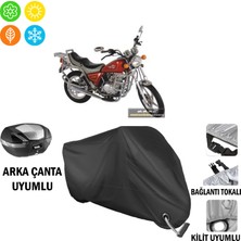 AUTOES Belderia FC150 Motosiklet Brandası Arka Çanta, Tokalı ve Kilit Uyumlu Siyah