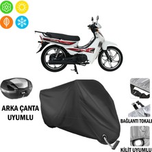 AUTOES Mondial 100 Sfc Basic x Motosiklet Brandası Arka Çanta, Tokalı ve Kilit Uyumlu Siyah