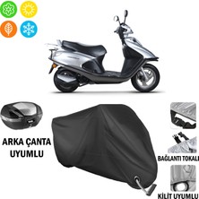 AUTOES Rks Spontini 110 Motosiklet Brandası Arka Çanta, Tokalı ve Kilit Uyumlu Siyah