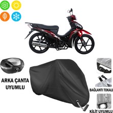AUTOES Rks Rodos 100 Motosiklet Brandası Arka Çanta, Tokalı ve Kilit Uyumlu Siyah