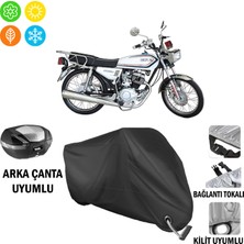 AUTOES Kuba Çita 180R Motosiklet Brandası Arka Çanta, Tokalı ve Kilit Uyumlu Siyah