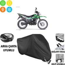 AUTOES Falcon Desert 277 Motosiklet Brandası Arka Çanta, Tokalı ve Kilit Uyumlu Siyah