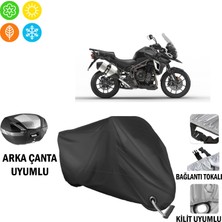AUTOES Triumph Tiger 1200 Xrx Motosiklet Brandası Arka Çanta, Tokalı ve Kilit Uyumlu Siyah