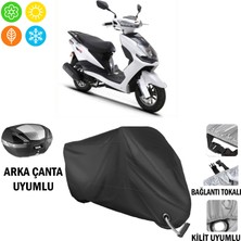 AUTOES Rks Pesaro 125 Motosiklet Brandası Arka Çanta, Tokalı ve Kilit Uyumlu Siyah