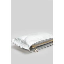 Twinsaction Frilly Deri Clutch Çanta