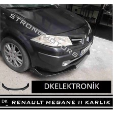 DK Elektronik Megane 2 Ön Tampon Eki Body Kit Karlık Lip Gri