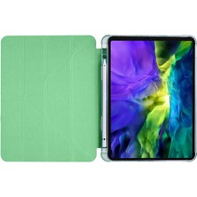 FUJİMAX Apple iPad Pro 12.9 6.nesil 2022 M2 Çipli Kılıf Yatay ve Dikey Standlı Uyku Modlu Kalemlikli Trifold Arkası Soft Silikon Smart Kılıf (Model A2436,A2764/37)