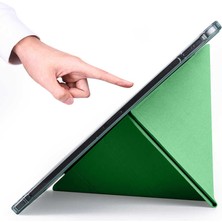 FUJİMAX Apple iPad Pro 12.9 6.nesil 2022 M2 Çipli Kılıf Yatay ve Dikey Standlı Uyku Modlu Kalemlikli Trifold Arkası Soft Silikon Smart Kılıf (Model A2436,A2764/37)
