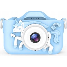 AteşTech Çocuk Fotoğraf Makinesi 2inç  Kılıflı Hd Dijital Selfie Kamera + 32GB Hafıza Kartı