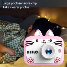 AteşTech Çocuk Fotoğraf Makinesi  Sevimli Pati Kılıflı Dijital Selfie Kamera + 32GB Hafıza Kartı
