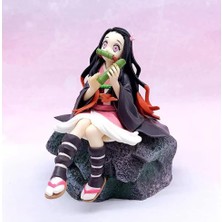 Anime Demon Slayer Nezuko Kamado 14 cm Oturan Karakter Figür Oyuncak Biblo