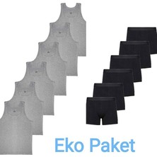 Tezzgelsin Erkek Çocuk Ikili Set Pamuklu Penye 6 Atlet 6 Boxer