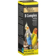Gold Wings B Complex Vitamin 20 ml Kuşlar İçin Stres Önleyici Yem Takviyesi ve Sinir Sistemi Desteği