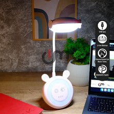 Ack Şarjlı Dokunmatik LED Masa Lambası, Ayarlanabilir Işık, Gece Mod'lu Çocuk Odası Çalışma Masası Aydınlatması Çift Işıklı Mavi Gövde