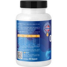 Supra Vitamin Klinik Onaylı Epax® Omeg-3 Balık Yağı, 2.000 Mg Fish Oil + Vitamin D3 & K2, 60 Kapsül