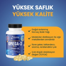 Supra Vitamin Klinik Onaylı Epax® Omeg-3 Balık Yağı, 2.000 Mg Fish Oil + Vitamin D3 & K2, 60 Kapsül