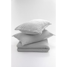 Merinos Modern Line 3 Parça Battaniye Seti - Gri