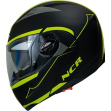 Ncr Çene Açılır Kask Vizörlü Sarı-Siyah S Beden Ece Belgeli