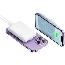 SHAZA SG1501/WT 5000mAh 15W MagSafe Taşınabilir Powerbank Beyaz