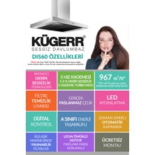 Kügerr DIS60 90 cm Inox Ada Tipi Sessiz Davlumbaz