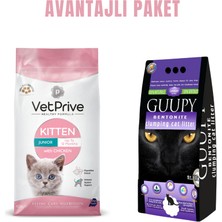 Vet Prive Yavru Kedi Maması Tavuklu 10 kg + Guupy 10 Lt Kedi Kumu Avantaj Paketi