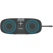 Shaza 16W Ekstra Bass Dahili Mikrofon, Aux, Sd Kart, USB Girişli Wireless Hoparlör Gri