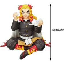 Anime Demon Slayer Kyojuro Rengoku 10 cm Oturan Karakter Figür Oyuncak Biblo