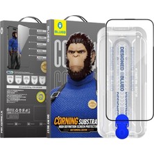 Blueo Iphone 15 Pro Max Uyumlu Uygulama Aparatlı Corning Gorilla Anti-Static Cam Ekran Koruyucu Darbe Emici