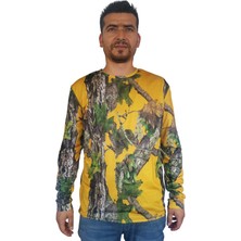 Antler 3D Sarı Orman Desenli Micro Sweatshirt