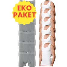 Tezzgelsin Eko Set 12'li Paket Erkek Iç Çamaşır Seti 6 Adet Atlet 6 Adet Boxer