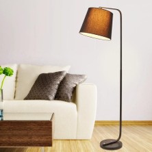 Riolight  Retro9 Rustik,vintage siyah Metal Gövde Siyah hareketli Kumaş Başlık Lambader Köşe Lambası