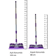 ÇARŞI HANEM Mandallı Mop (Istediğin Bezi Tak Kullan) Sihirli Teleskopik Saplı +1 Yedek Bez Hediyeli Yer Cam Mandallı