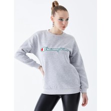 Vestamark Gri Oversize Baskılı Sweatshirt