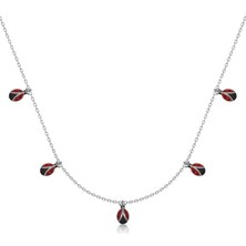 Gumush Gümüş Uğur Böceği Şans Kadın Kolye