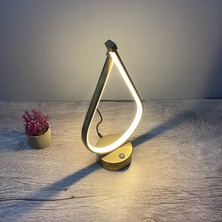 Asva Design Damla Dekoratif Beyaz LED Masa Lambası Abajur