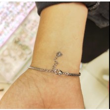 Oriental Kuyumculuk Jewellery Siyah Taşlı Gümüş Su Yolu Bileklik