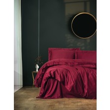 Cotton Box Elegant Bordo Çift Kişilik Saten Nevresim Takımı