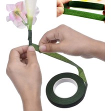 Nettenevime 3lü Set Çiçekçi Bandı Yeşil Renk Yapay Çiçek Latex Köpük Çiçek Sapı Sarma Yeşil Bant 30METRE