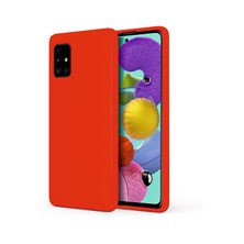 Samsung Galaxy A71 Kırmızı Silikon Rubber Kılıf Arka Kapak
