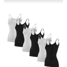 Yıldız 2360-2361 Bayan Karışık Bambu Ip Askılı Atlet ( 2 Adet Siyah 2 Adet Beyaz ) 4 Adet