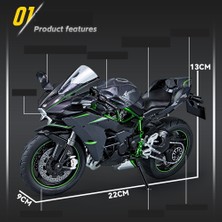 Gujing 1:9 Kawasaki Ninja H2 Simülasyon Alaşımlı Motosiklet Modeli Süs (Yurt Dışından)