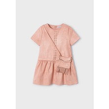 Mayoral 2-9 Yaş Kız Çocuk Süet Elbise Pudra