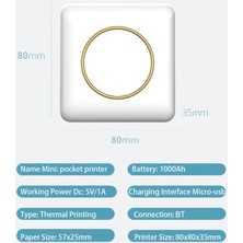 Shopfocus Mini Cep Fotoğraf Yazıcısı - Beyaz (Yurt Dışından)